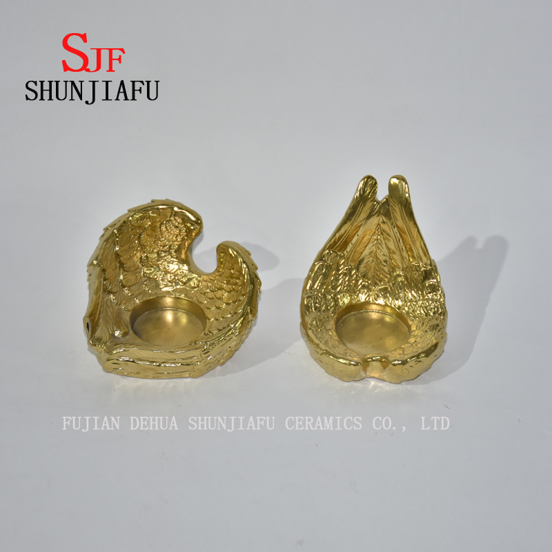 Angel Wings Ceramic Casti&ccedil;al Ornamentos / Casa / Decora&ccedil;&otilde;es de Natal