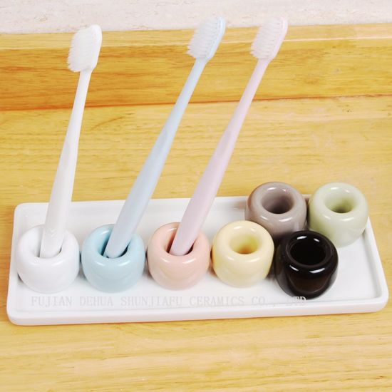 Mini suporte de escova de dentes de cerâmica Suporte de escova de dente de porcelana
