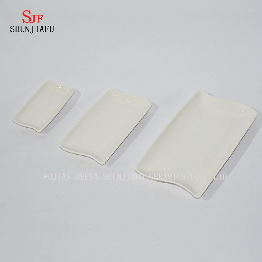 Formas diferentes. Prato de servi&ccedil;o de lou&ccedil;a de porcelana branca prato molho