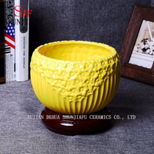 3 cores entregam o plantador cerâmico de desenho colorido / vaso de planta / vaso de flores