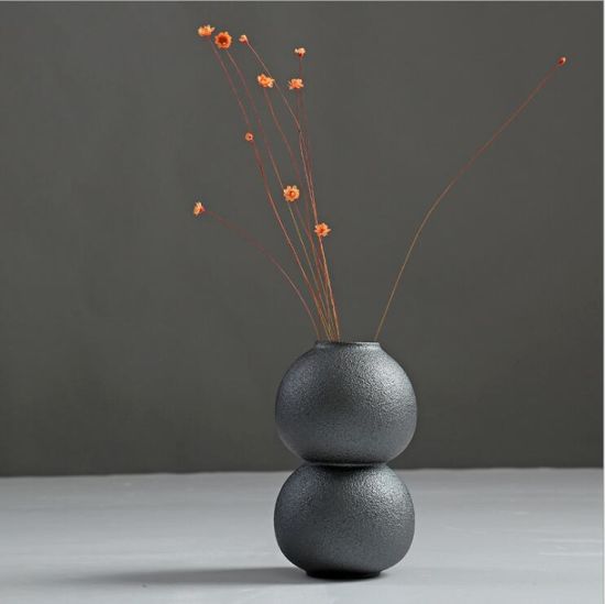 Vasos De Cerâmica De Porcelana, Garrafa De Floret Preto Cerâmico