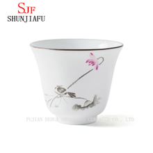 Xícara de chá de Kung Fu em cerâmica de lótus de cor artesanal de alta qualidade