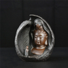 Decoração de Mobiliário de casa Cerâmica Preto Ouro Preto incensário guanyin Buda estátua Artesanato Presentes