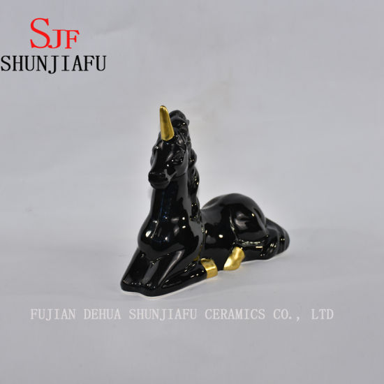 Galo de Cerâmica Sentado Galopar para Ornamentos Caseiros