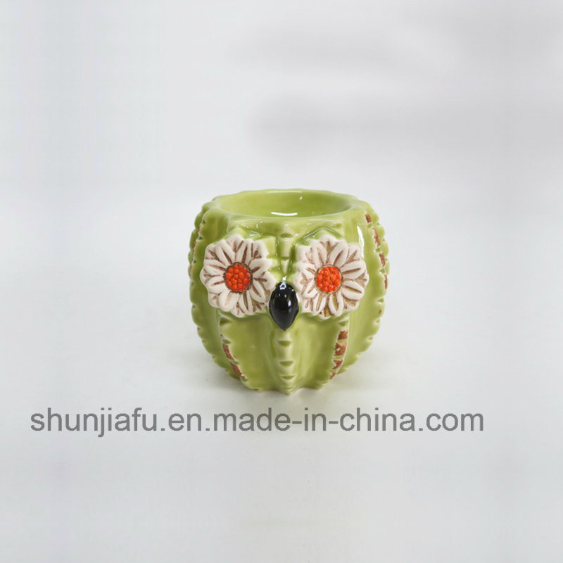 Tipo vaso de cacto verde de decora&ccedil;&atilde;o de cer&acirc;mica