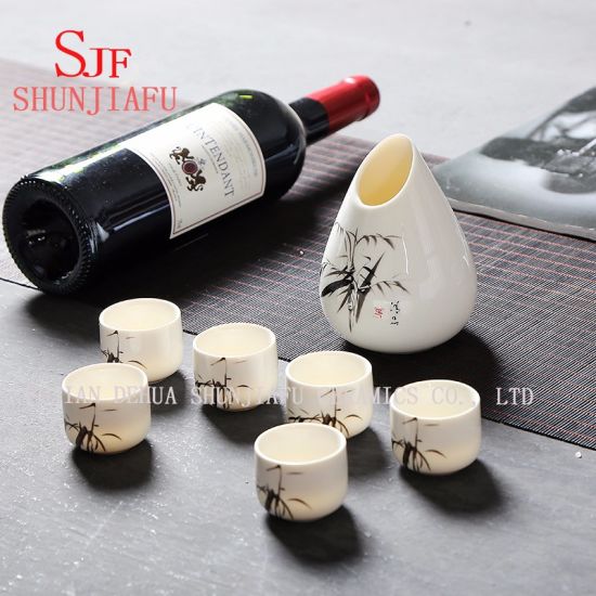 Porcelana vinho pote copo de vinho cerâmico set de vinho