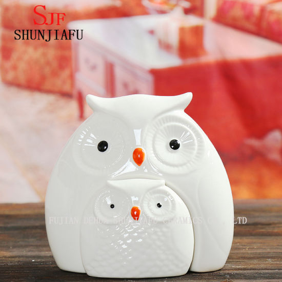Grande coruja cerâmica de Creavite decorativa para a decoração da casa / escritório