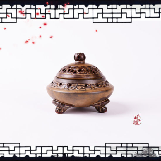 Queimador de Incenso Censer Tibetano Clássico de Mini Sândalo