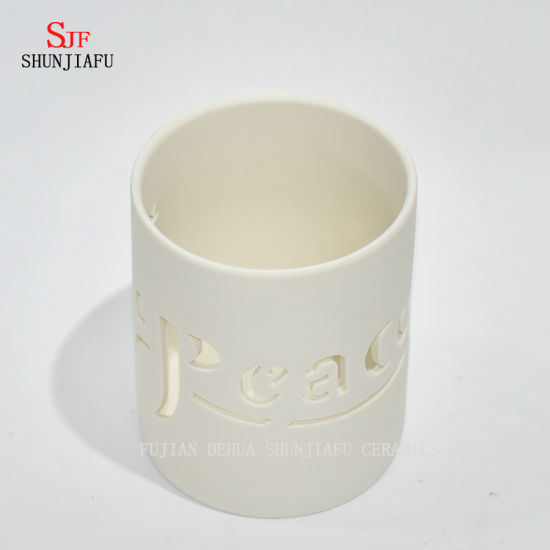 Castiçal de cerâmica Tealight Castiçal Castiçal para luzes de chá esculpidas por máquina / a