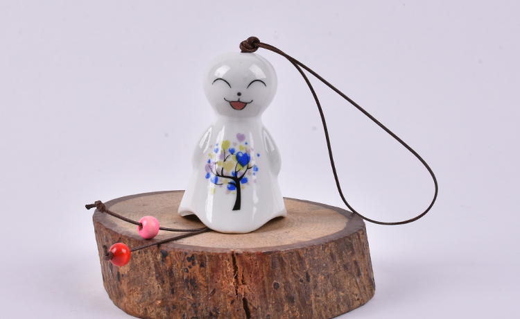 Sinos de jardim de bonecas ensolaradas japonesas encantadoras sinos de vento de cer&acirc;mica (o estilo pode variar)