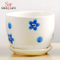 Vaso de cerâmica redondo forma conjunto de 3