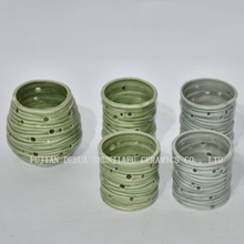 Suportes de velas de cerâmica para decoração diária verde