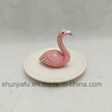 Caixa de jóias de cerâmica rosa Flamingo