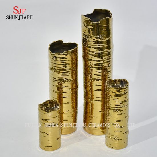 Castiçais Acabamento Dourado Metal Ideal Presente Decoração Casamento, Festa, Casa, SPA, Aromaterapia,, Votiva, Luz do chá, Vela Jardim Vaso / Floral