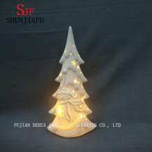 Árvore de Natal cerâmica vitrificada branca. LED / Árvore de Casamento