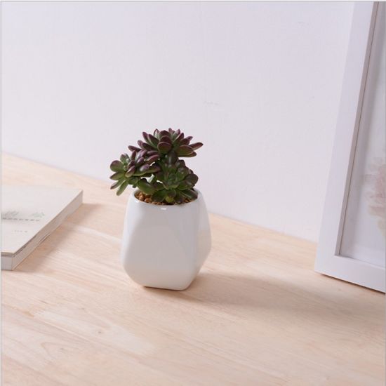Artigos de decoração de mesa em cerâmica branca para vaso de flores mini