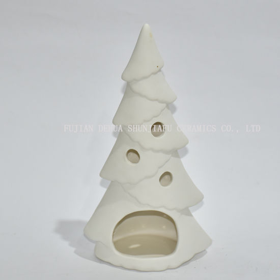 Castiçal de cerâmica branca da árvore de Natal / presente de Natal / presente de Natal