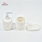 Conjunto de acessórios de banheiro de cerâmica branca de 3 peças /, copo, saboneteira e dispensa