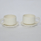 Canecas de café cerâmicas de Shunjiafu com pires, branco