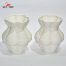 5 Design / Criativo Branco Cerâmica Cerâmica Arte Nu Nu Corpo Feminino Flor Estátua Ornamento Vaso / Vaso de Flores