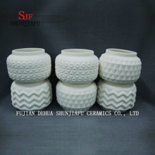 3 estilos / vaso geométrico feito a mão, vaso de flores de cerâmica branco / L