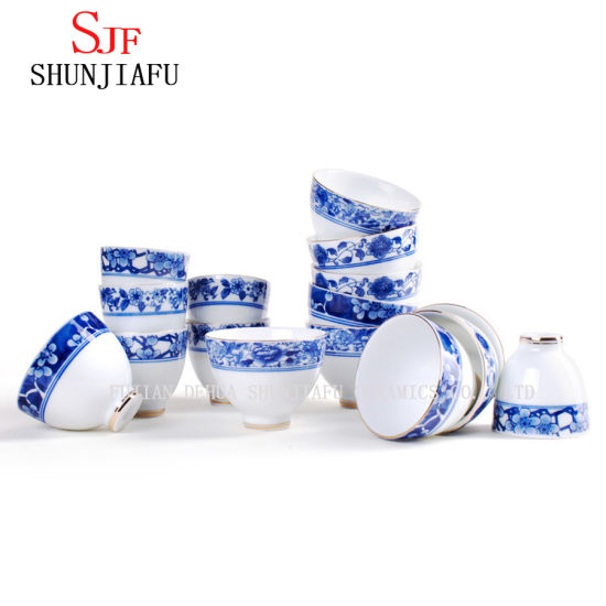 Originalidade Azul e Branco Xícara de Chá Kung Fu em Porcelana Cerâmica Pequena