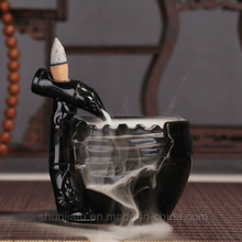 Jarro de água de cerâmica forma decoração de casa queimador de incenso de refluxo