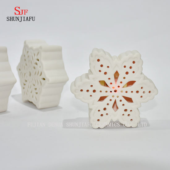 Suporte de vela em cerâmica LED / presente de Natal / Halloween