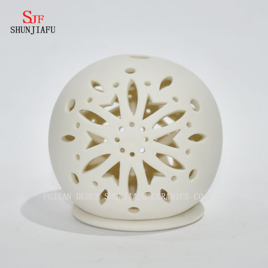 Suporte de vela de cerâmica de forma redonda / presente de Natal