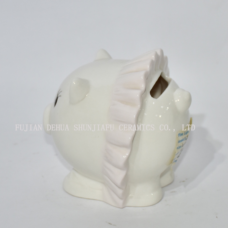 Desgaste bonito um porco rosa saia de cer&acirc;mica mealheiro decora&ccedil;&atilde;o