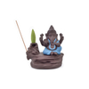 Decoração criativa para casa O azul Ganesha de cerâmica / Estátua de Ganesha de cerâmica Incensário Queimador de incenso - azul
