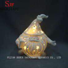 Chama cerâmica do diodo emissor de luz do castiçal de Papai Noel para a decoração da casa / Natal