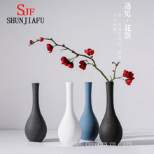 A decoração doméstica simples do estilo europeu é simples vaso de cerâmica branco e preto moderno / vaso de flor