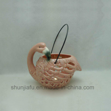 Castiçal de Flamingo de cerâmica Lanterna de jardim