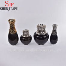 Morden Style Pequeno Vaso de Cerâmica para Decoração de Casa (Preto)