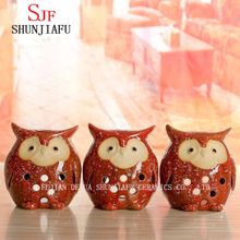 Conjunto de 3 pequenas corujas de cerâmica estatueta decoração de casa presente casa decorativa