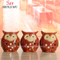Conjunto de 3 pequenas corujas de cerâmica estatueta decoração de casa presente casa decorativa