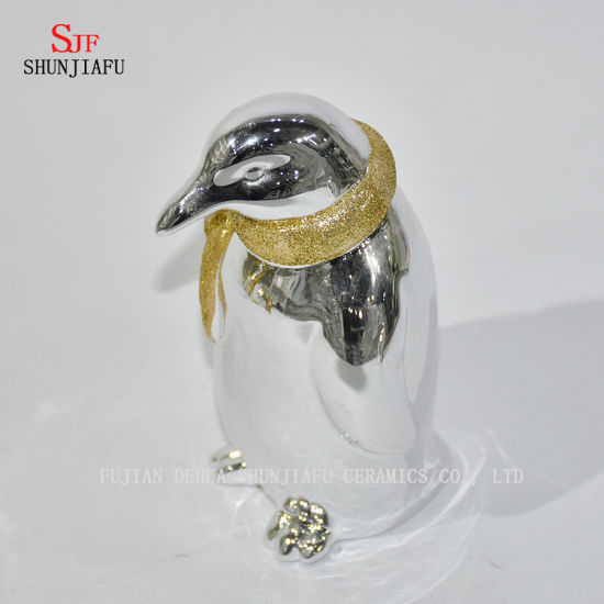 Pinguim fofo para família / escritório / café / decoração de festival / galvanoplastia cerâmica / a