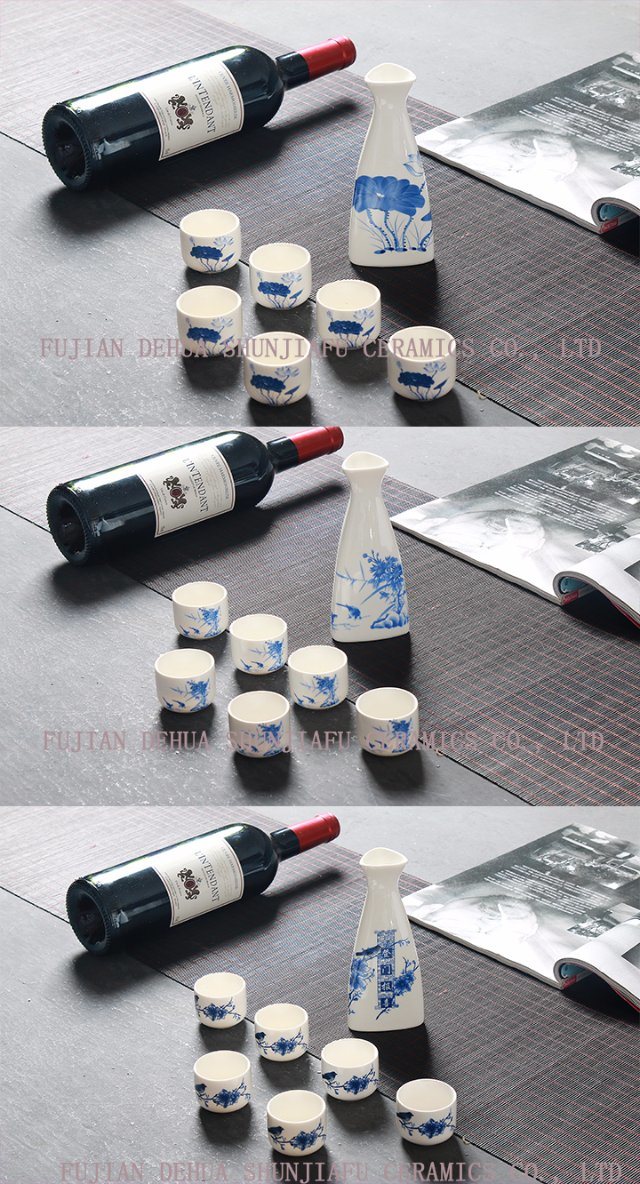 Conjunto de vinhos de tri&acirc;ngulo, utens&iacute;lios de cer&acirc;mica vinho vinho, vinho para beber vinho