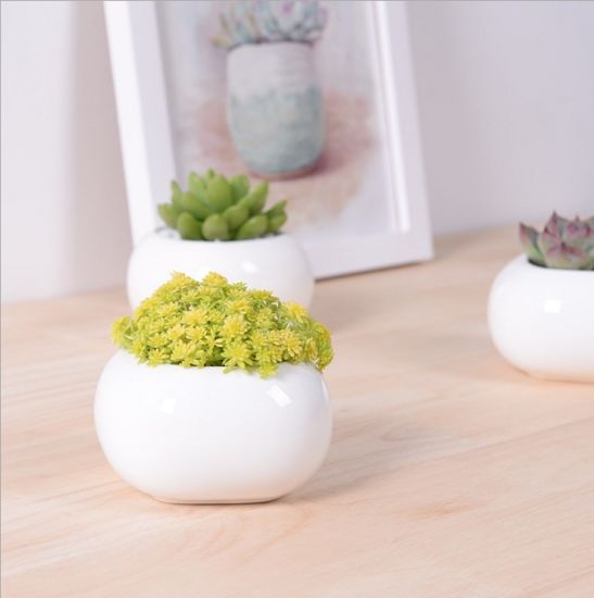 Vaso de cerâmica branco quadrado em miniatura criativa