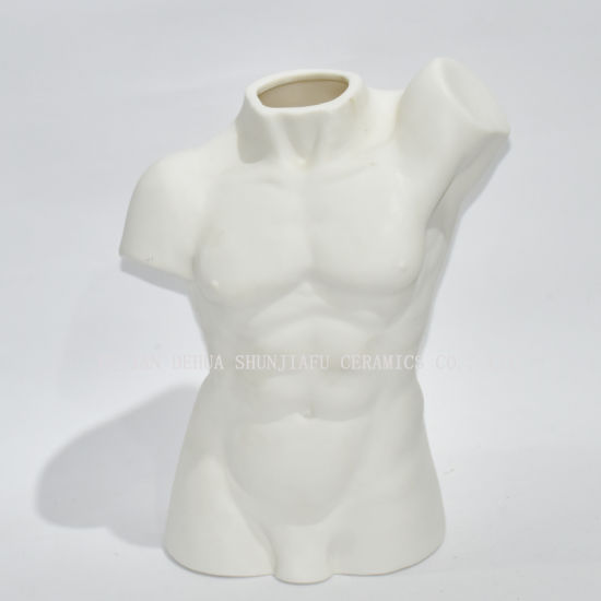 5 Design / Criativo Branco Cerâmica Cerâmica Arte Nu Nu Corpo Feminino Flor Estátua Ornamento Vaso / Vaso de Flores