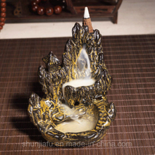 Cerâmica Backflow Incense Burner Decoração em casa Casa cerâmica Fornecedor de produção de queimadores de incenso em cachoeira