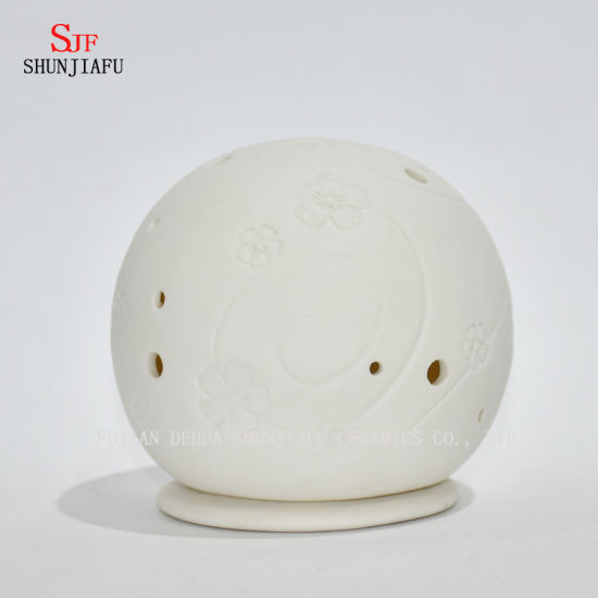 Suporte de vela de cerâmica de forma redonda / presente de Natal