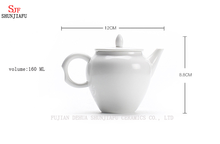 Cl&aacute;ssico branco 6 x&iacute;caras de bule de cer&acirc;mica para decora&ccedil;&atilde;o