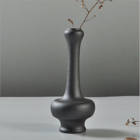 Artigos de decoração em cerâmica para decoração de casa em vaso preto