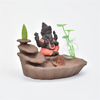 Titulares da vara vermelho Ganesha Refluxo Queimador de Incenso Elefante Deus Emblema Auspicioso e vaso de vidro Sucesso Cone de cerâmica Incensário Decoração da sua casa