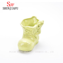Sapatos de vaso de cerâmica criativa com sapo para decoração de sala de estar