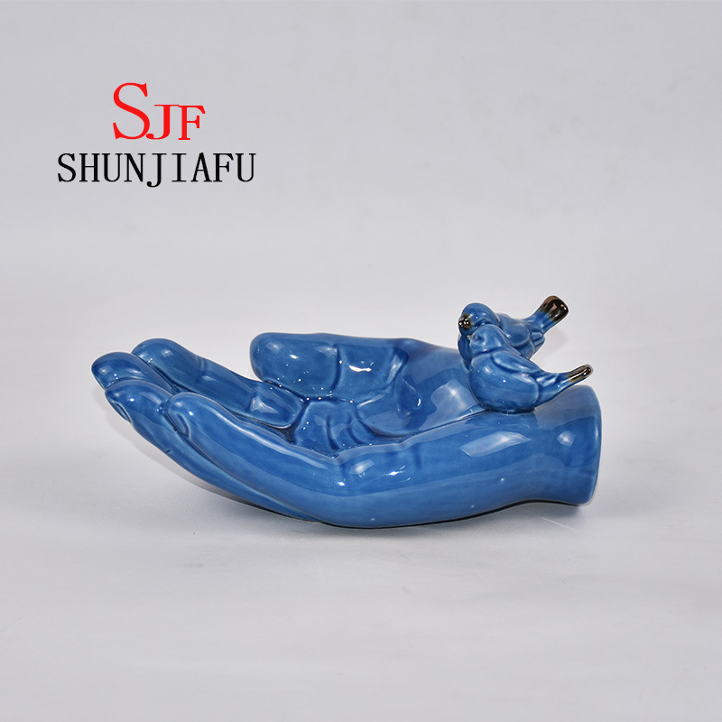 Lanche de bergamota cer&acirc;mica ou prato / prato de frutas para utens&iacute;lios de cozinha (azul)