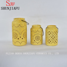 Tendências Urbanas Esculpidas Lanterna de Cerâmica, Amarelo