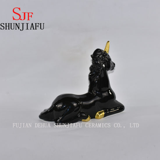 Galo de Cerâmica Sentado Galopar para Ornamentos Caseiros